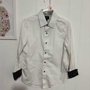 Boy's White Shirt with Black Accents
